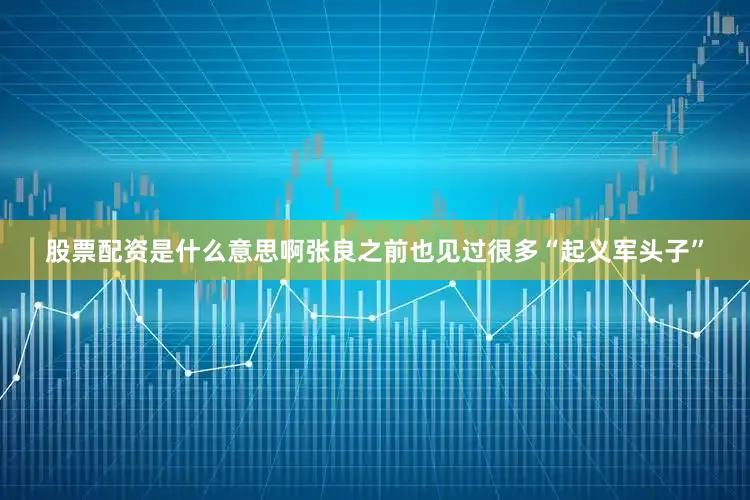 股票配资是什么意思啊张良之前也见过很多“起义军头子”