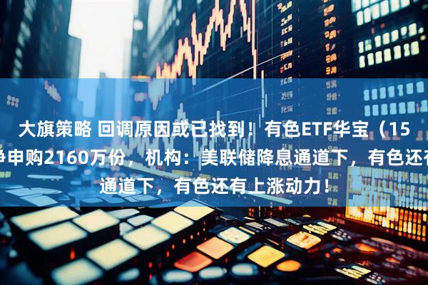 大旗策略 回调原因或已找到！有色ETF华宝（159876）获净申购2160万份，机构：美联储降息通道下，有色还有上涨动力！